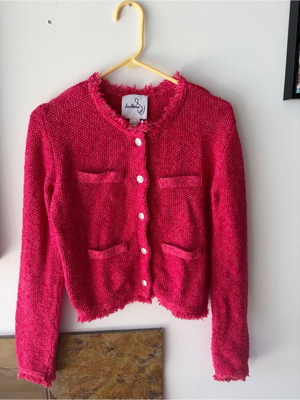 Sam Edelman Indria Fringe Button Cardigan